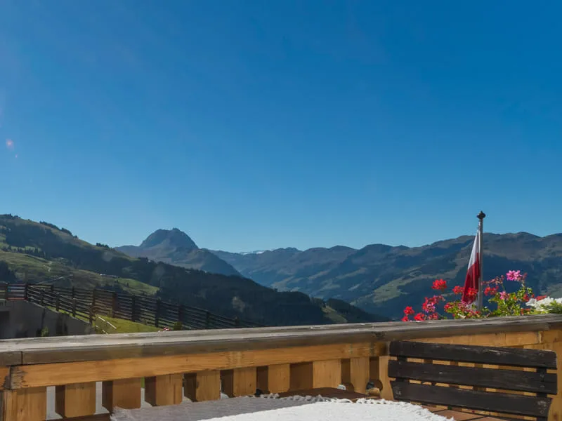 OchsAlm im Sommer mit Blick auf die Kitzbüheler Alpen